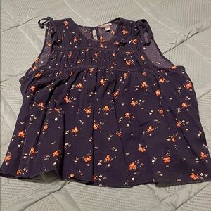 Aerie Navy Top with Orange Floral Design